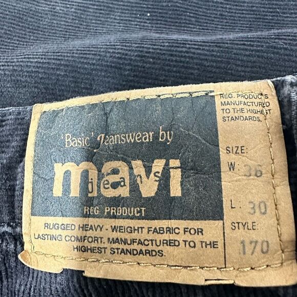 Mavi Jeans Mens 170 Max Mid Rise Straight Leg Black Corduroy Pants Size 36X 28 - Picture 6 of 12